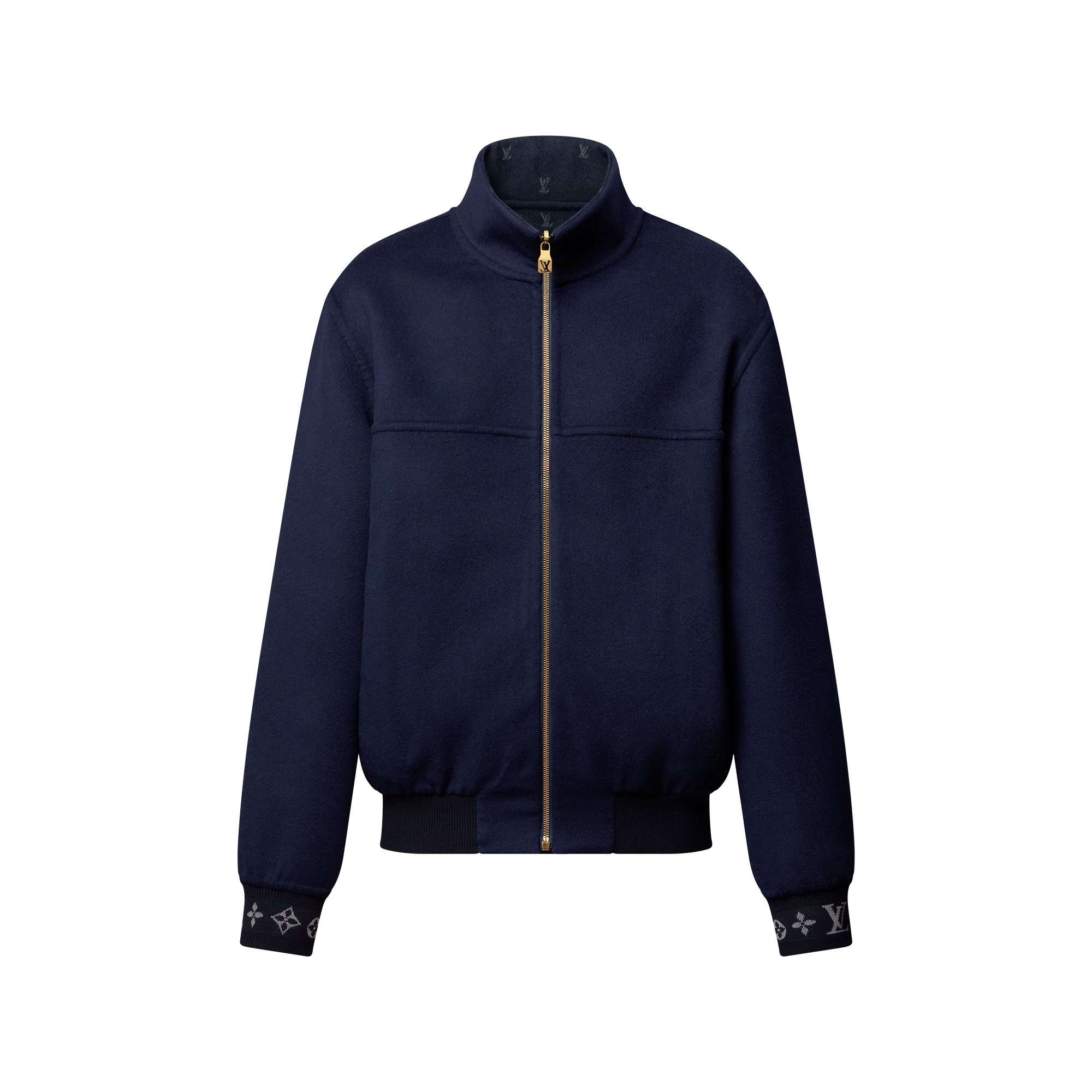 LVブラゾンダブルフェイスウールシルクブレンドリバーシブルブルゾン